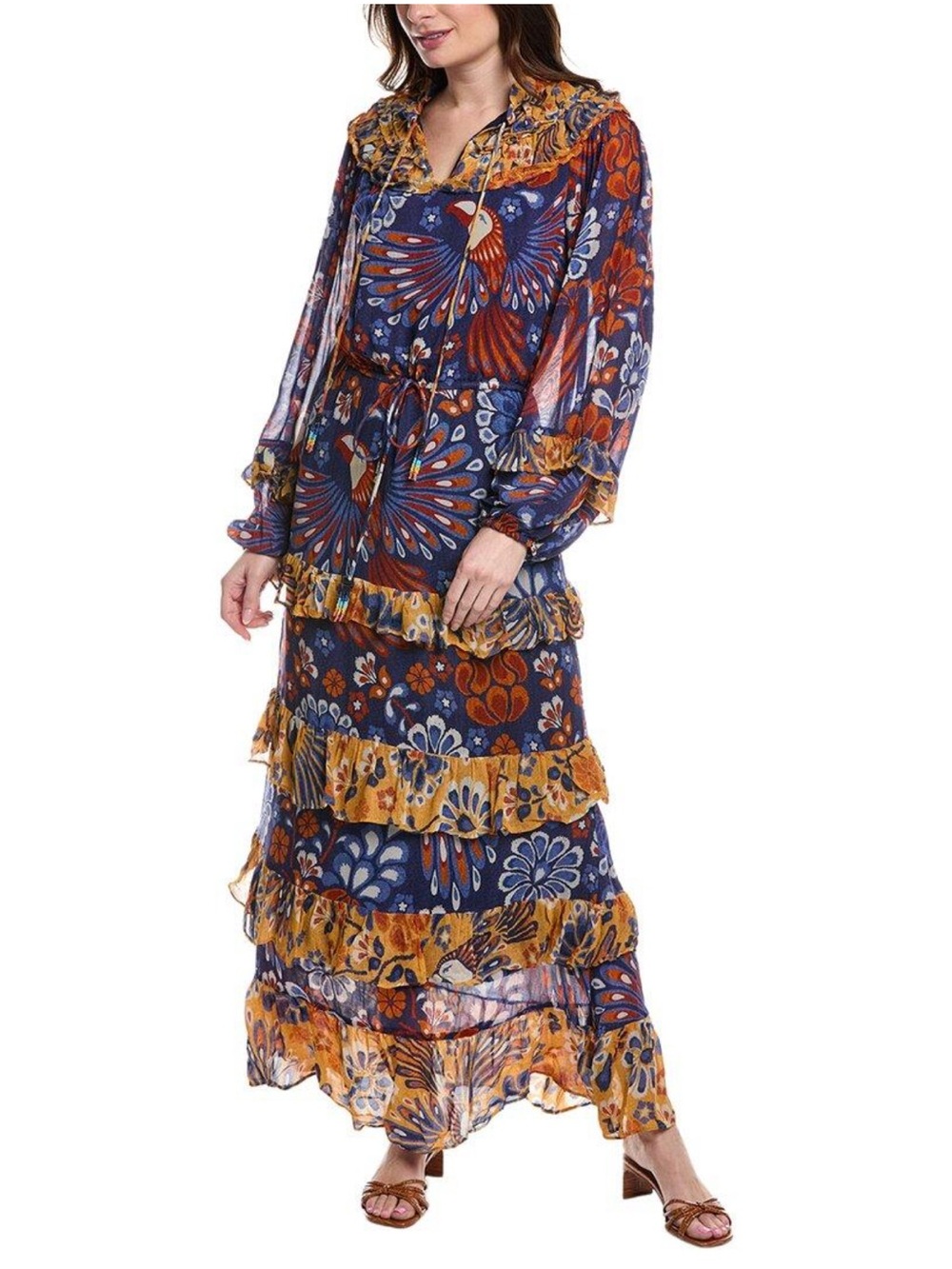 Farm Rio Mixed Pineapple Flowers Maxi Dress In Multi